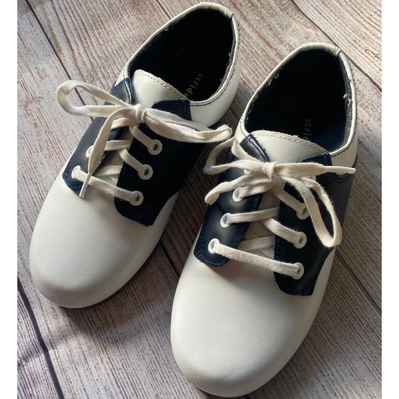 Stride Rite Black & White Leather Saddle Shoes NEW Size 10.5 Toddler - Picture 2 of 7
